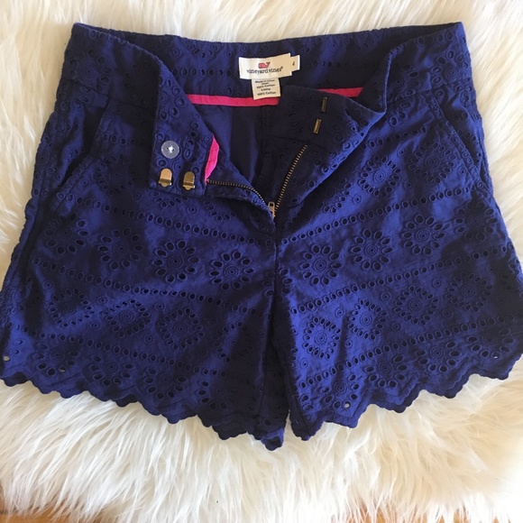 Vineyard Vines Pants - Vineyard Vines Womens Sz 4 Blue Eyelet Shorts